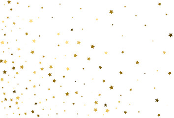Christmas background with gold stars. Golden stars Celebration Confetti.