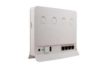Wireless WiFi router isolated on white background