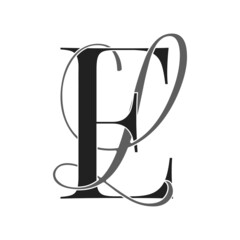 el, le, monogram logo. Calligraphic signature icon. Wedding Logo Monogram. modern monogram symbol. Couples logo for wedding - obrazy, fototapety, plakaty