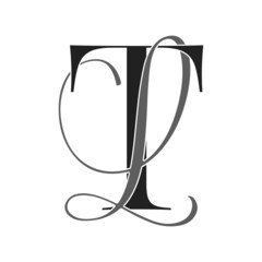 tl, lt, monogram logo. Calligraphic signature icon. Wedding Logo Monogram. modern monogram symbol. Couples logo for wedding