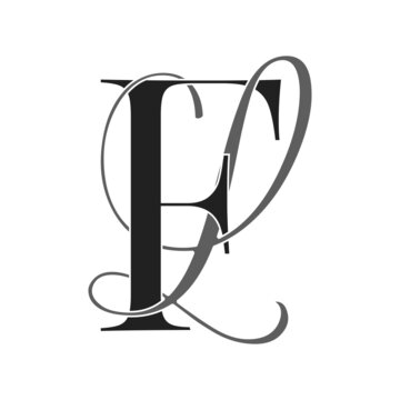 fl, lf, monogram logo. Calligraphic signature icon. Wedding Logo Monogram. modern monogram symbol. Couples logo for wedding