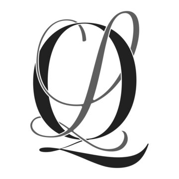 ql, lq, monogram logo. Calligraphic signature icon. Wedding Logo Monogram. modern monogram symbol. Couples logo for wedding