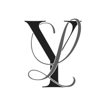 yl, ly, monogram logo. Calligraphic signature icon. Wedding Logo Monogram. modern monogram symbol. Couples logo for wedding