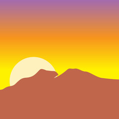 sunset over mountains