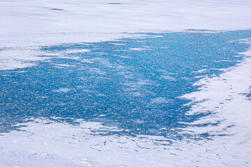 Snowy and ice winter landscape at the Amsterdamse Waterleidingduinen