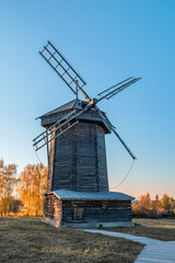 Traditional wooden windmill in Suzdal, Russia