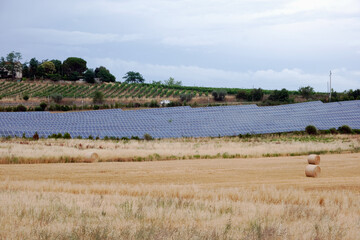 Fototapeta na wymiar Solar panel, countryside, Tuscany, Italy