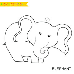 Coloring animal worksheet page. Educational printable colouring worksheet. Preschool worksheet. Black and white vector illustration. Motor skills education.