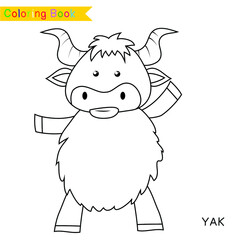 Coloring animal worksheet page. Educational printable colouring worksheet. Preschool worksheet. Black and white vector illustration. Motor skills education.