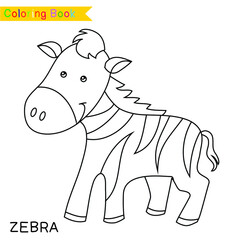 Coloring animal worksheet page. Educational printable colouring worksheet. Preschool worksheet. Black and white vector illustration. Motor skills education.