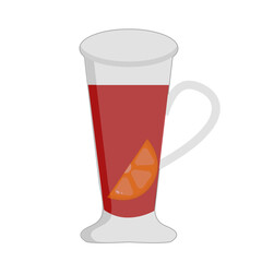 A glass of mulled wine. Food, drinks. Single element on a white background. Vector.