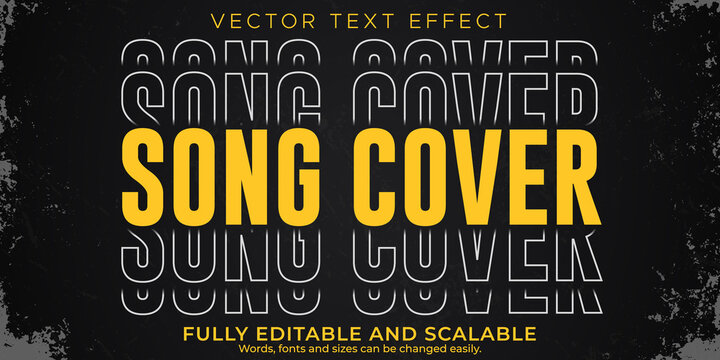 Music Cover Text Effect, Editable Retro And Vintage Text Style
