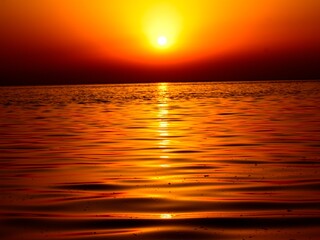 Fototapeta na wymiar The sea at sunset.
