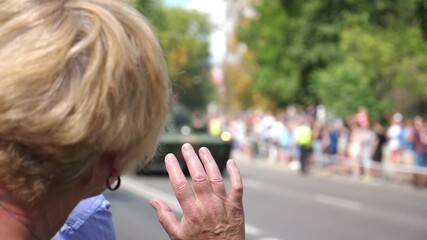Welcoming military parade in slow motion 180fps