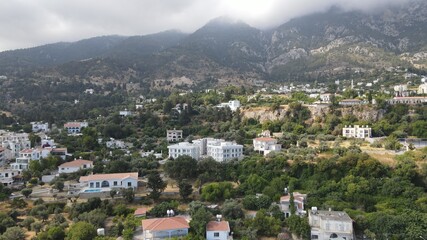 Fototapeta na wymiar apartment complex with mountain and sea view