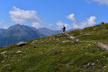 Man hiking in Southtyrol 