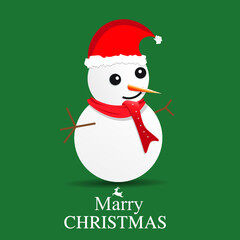 christmas card with snowman