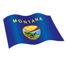 montana mt state flag silk flying