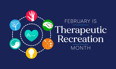 Therapeutic Recreation (TR) month is observed every year in February, Vector illustration