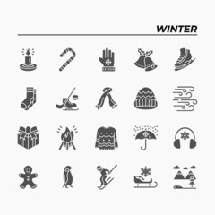 Icon set Winter solid or glyph style. You can make any purpose for website mobile app presentation and any other projects. Enjoy this icon for your project.