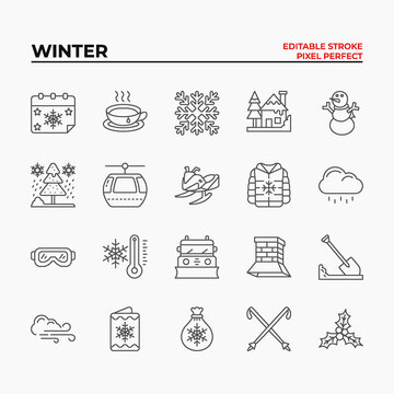 Icon set winter outline style. You can make any purpose for website mobile app presentation and any other projects. Enjoy this icon for your project.