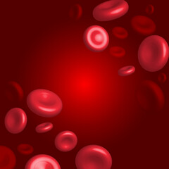 Blood flow, red blood cells in the circulatory system.