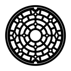 マンホールのシルエット