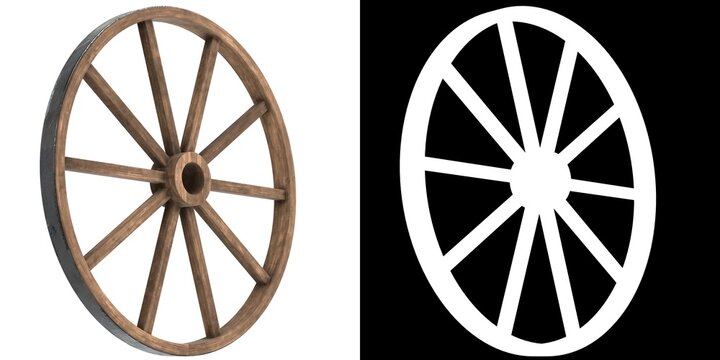 3D Rendering Illustration Of A Cart Wheel