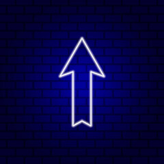 Glowing directional arrow neon sign. Vector illustration.
