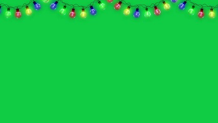 3d rendering colorful string lights animation,new year and christmas lights,rgb light show,on green screen background - Powered by Adobe