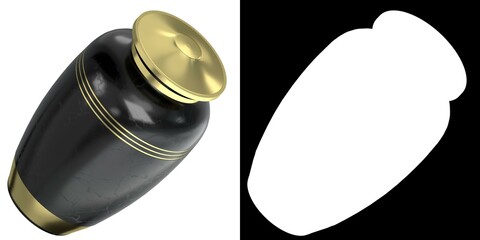 3D rendering illustration of a cinerary urn