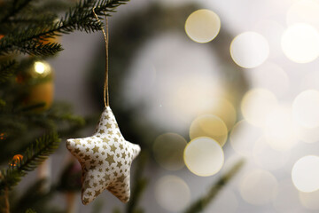The star on the Christmas tree. Christmas. 
