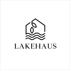 Lake House Logo Design Vector