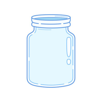 recommend clip art: Empty glass jar. Cartoon style artwork. Vector illustration.