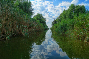 Water channel in Danube Delta, Sulina, Romania