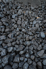 A heap of brown natural coal background