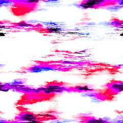 Streaked broken stripe summer tie dye batik beach wear pattern. Seamless blotched stain space dyed shibori effect. Washed out painterly trendy fashion print background. 