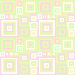 Geometric pattern of pastel squares color. Pale spring light color palette motif for surface design, fabric, cover, wrapping paper, children's projects.