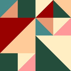 Beautiful background of colourful squares and triangles. Vector image.
