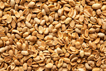 Roasted Salted Shelled Peanuts, top view.