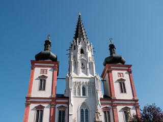 Fototapeta na wymiar Mariazell Basilica Gothic an Baroque Sanctuary Church Maria Geburt in Styria, Austria Exterior Facade