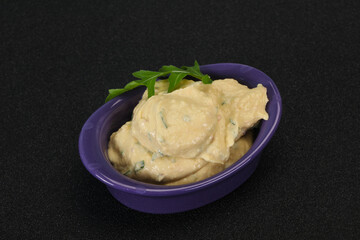 Hummus snack with olive oil