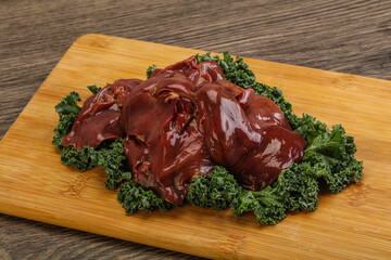 Raw chicken liver for cooking