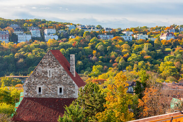 Naklejka premium Buda region autumn cityscape in Budapest, Hungary