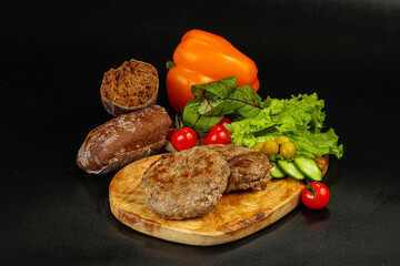 Homemade roasted cutlet minced meat
