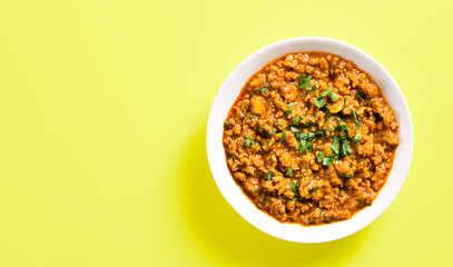 Keema curry in bowl