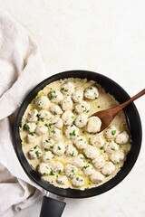 Swedish meatballs with white creamy sauce