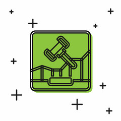 Black Online internet auction icon isolated on white background. International trade concept. Investment, stock market exchange and trading. Vector