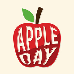 Apple day typography letter creative design template