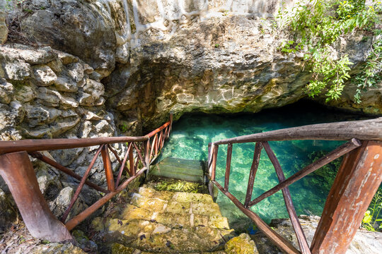 Scenic Cenote Casa Tortuga near Tulum and Playa Del Carmen, a popular tourist attraction for local and international tourism.